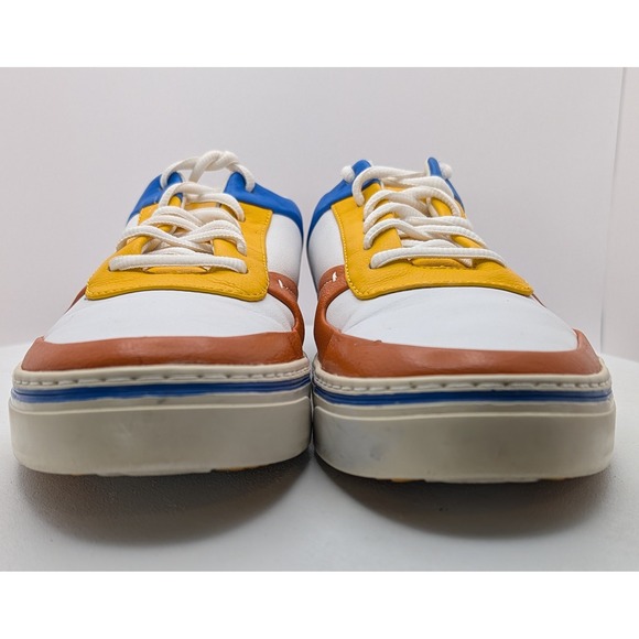 Rockport Men's Leather Colorblock Sneakers Size 11.5 M White Blue Orange Yellow - Picture 3 of 12